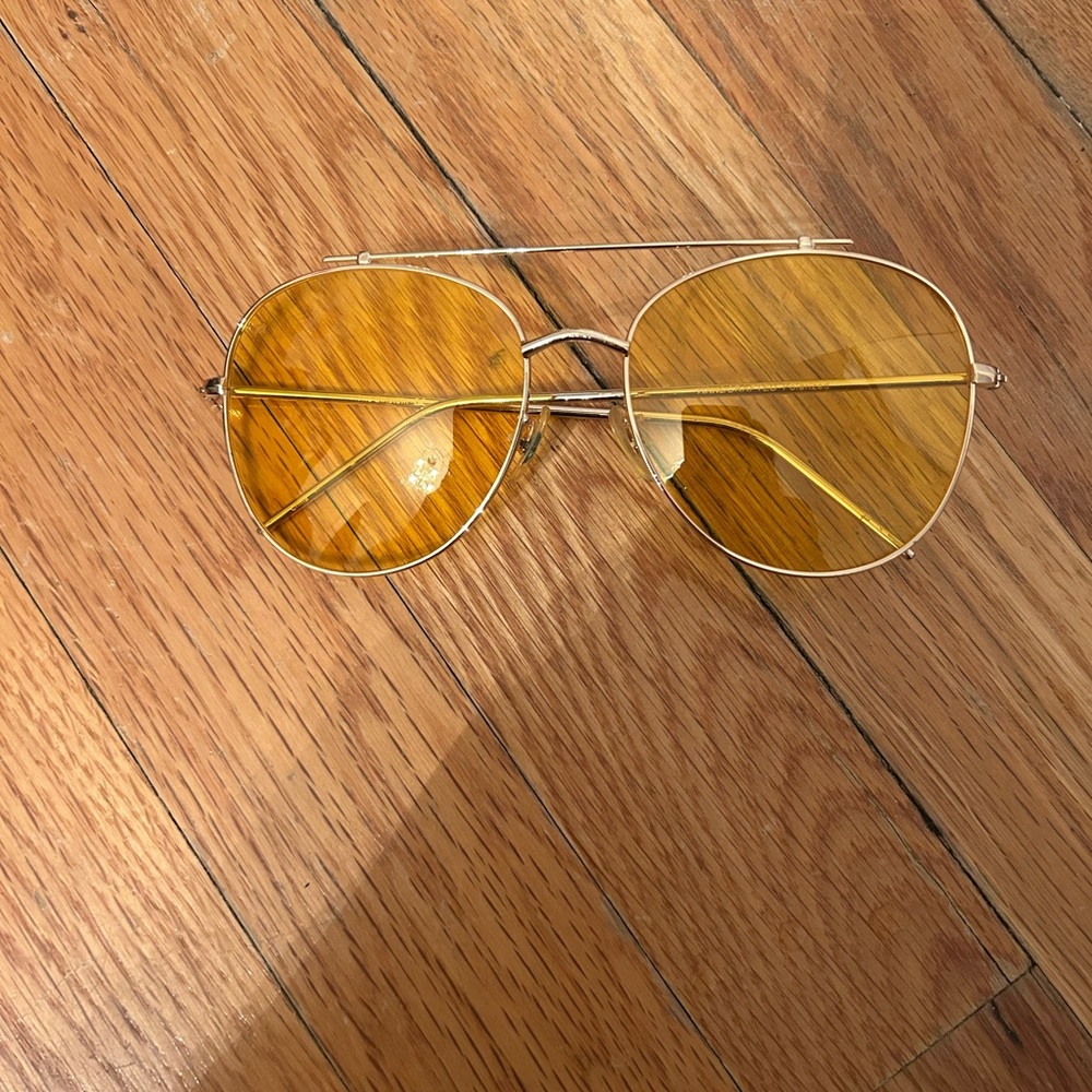 Prive Revaut Brand Yellow Aviator Sunglasses